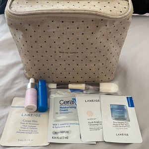 Kate Spade out to lunch tote, makeup, skincare